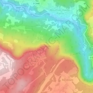 Point de vue du Moine topographic map, elevation, terrain