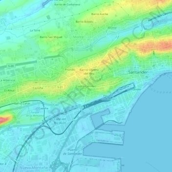 Cuatro Caminos topographic map, elevation, terrain