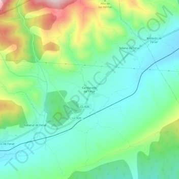 Candanedo de Fenar topographic map, elevation, terrain