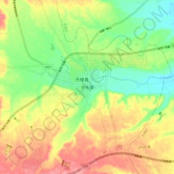 齐乐镇 topographic map, elevation, terrain