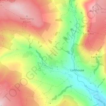 Middlesmoor topographic map, elevation, terrain