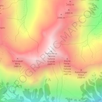 Hohe Ferse topographic map, elevation, terrain