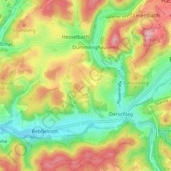Kalteneich topographic map, elevation, terrain