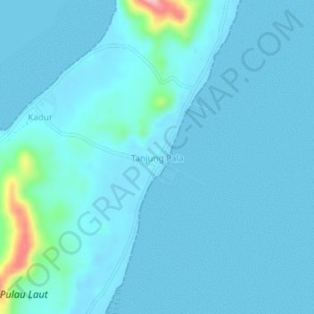 Tanjung Pala topographic map, elevation, terrain