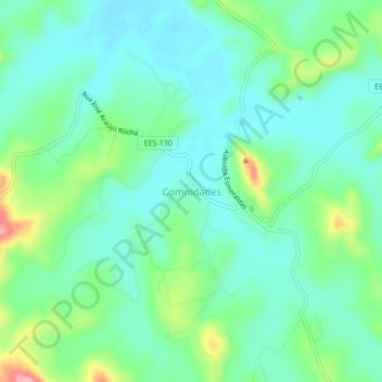 Comnidades topographic map, elevation, terrain
