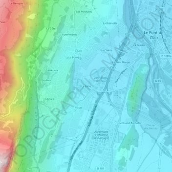La Bâtie topographic map, elevation, terrain