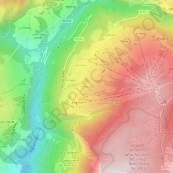 Le Moulin topographic map, elevation, terrain