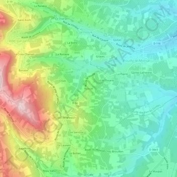Ruissel topographic map, elevation, terrain