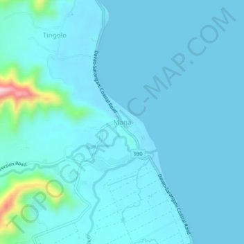 Mana topographic map, elevation, terrain