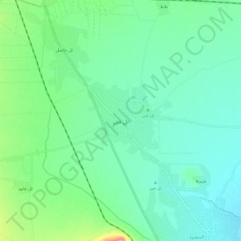 Tell Aran topographic map, elevation, terrain