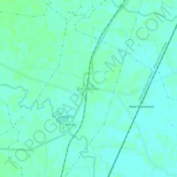Baneshwar topographic map, elevation, terrain
