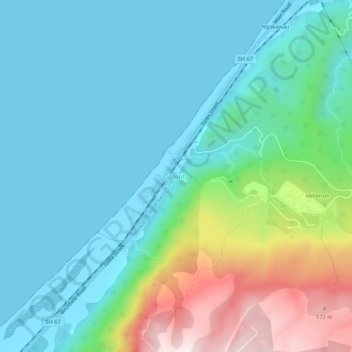 Granity topographic map, elevation, terrain