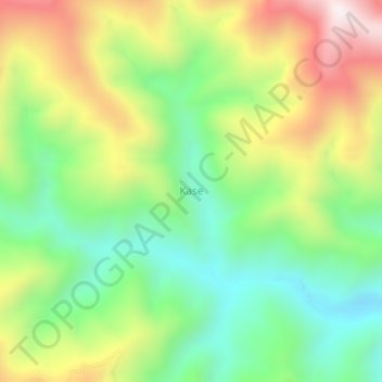 Kase topographic map, elevation, terrain