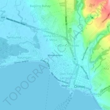 Monte-Alegre topographic map, elevation, terrain