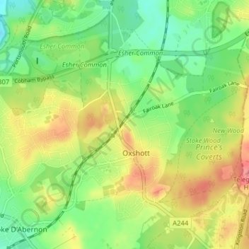 Clarendon Park topographic map, elevation, terrain