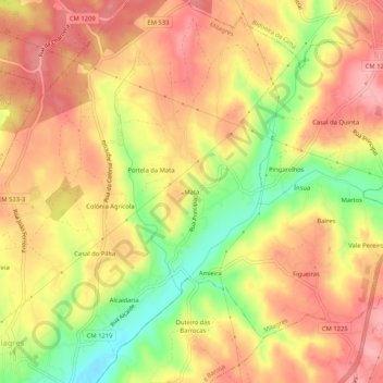 Mata topographic map, elevation, terrain