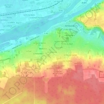 Les Corneaux topographic map, elevation, terrain