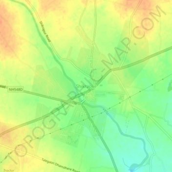Shikrapur topographic map, elevation, terrain