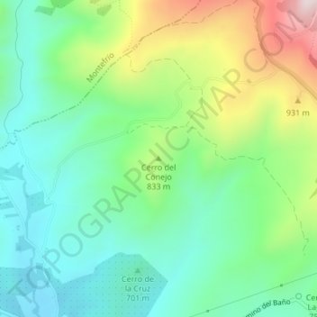 Cerro del Conejo topographic map, elevation, terrain