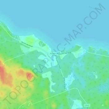 Round Lake Centre topographic map, elevation, terrain