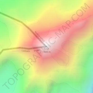 K12 topographic map, elevation, terrain