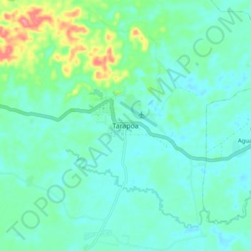 Tarapoa topographic map, elevation, terrain
