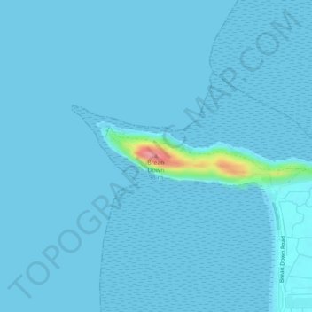 Brean Down topographic map, elevation, terrain