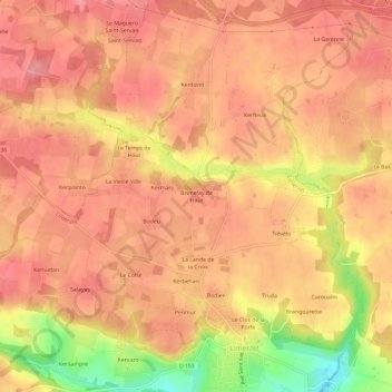 Brunelay de Haut topographic map, elevation, terrain
