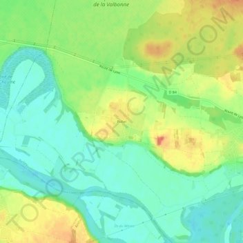 Pollet topographic map, elevation, terrain