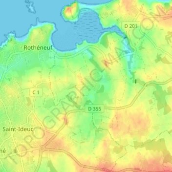 Saint-Vincent topographic map, elevation, terrain