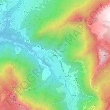 Usillon topographic map, elevation, terrain