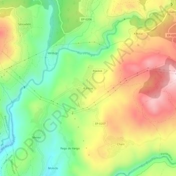 A Insua topographic map, elevation, terrain
