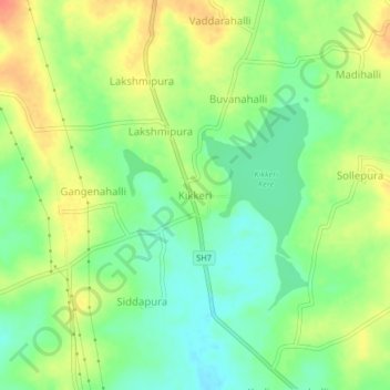 Kikkeri topographic map, elevation, terrain