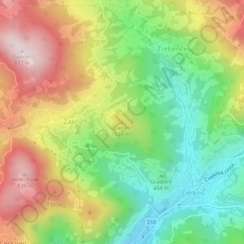 Lamek topographic map, elevation, terrain