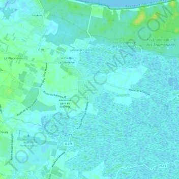Sauzelle topographic map, elevation, terrain