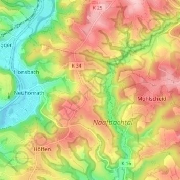 Holl topographic map, elevation, terrain