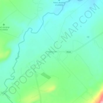 Hekpoort topographic map, elevation, terrain