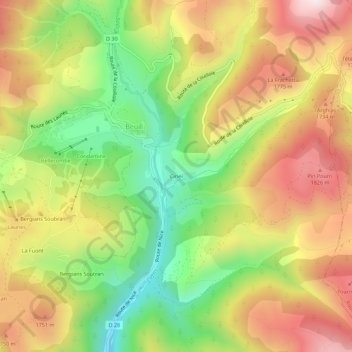 Ciriei topographic map, elevation, terrain