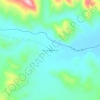 Aguas Calientes topographic map, elevation, terrain