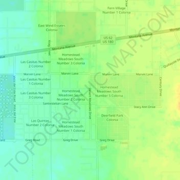 Homestead Meadows South topographic map, elevation, terrain