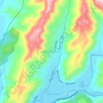Gordon Heights topographic map, elevation, terrain