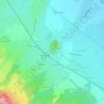 Saint-Romain-le-Puy topographic map, elevation, terrain