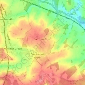 Painter's Green topographic map, elevation, terrain