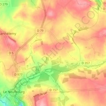 beauvallon topographic map, elevation, terrain