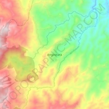 Angostura topographic map, elevation, terrain