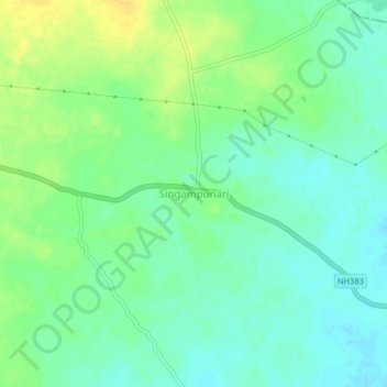Singampunari topographic map, elevation, terrain