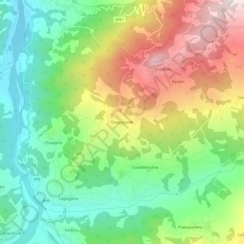 Groppazzolo topographic map, elevation, terrain