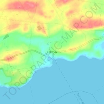 Killimer topographic map, elevation, terrain