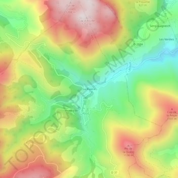 La Rivière topographic map, elevation, terrain