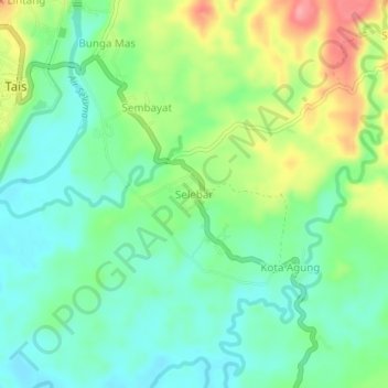 Selebar topographic map, elevation, terrain